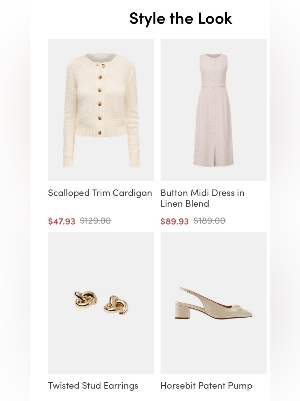 Ann Taylor Cream Scallop-Edge Button Cardigan - Picture 12 of 14